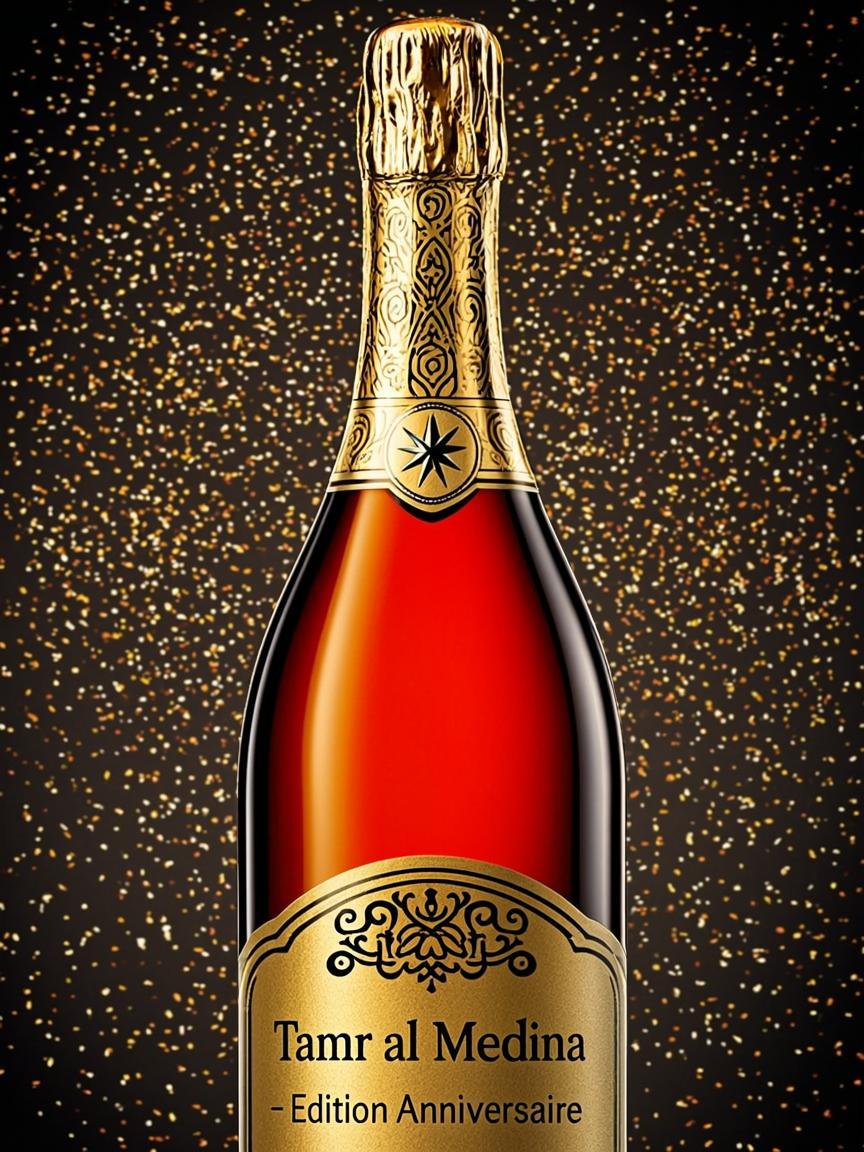 bouteille anniversaire medine doree