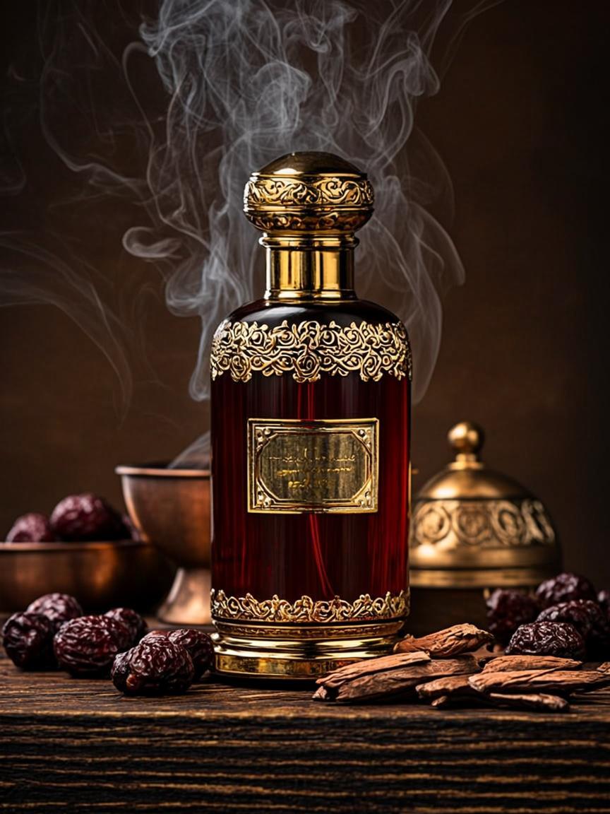 bouteille fumee encens doree