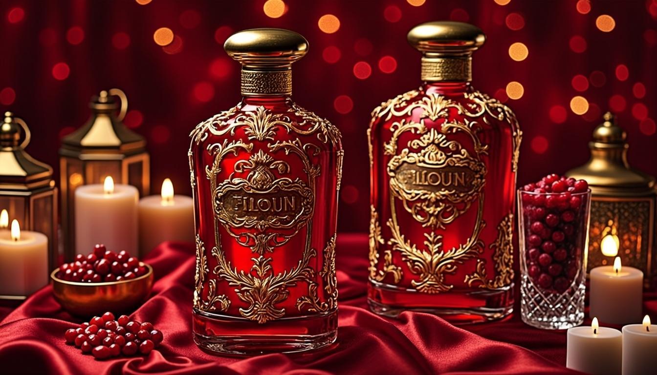 duo flacons soie rouge bougies