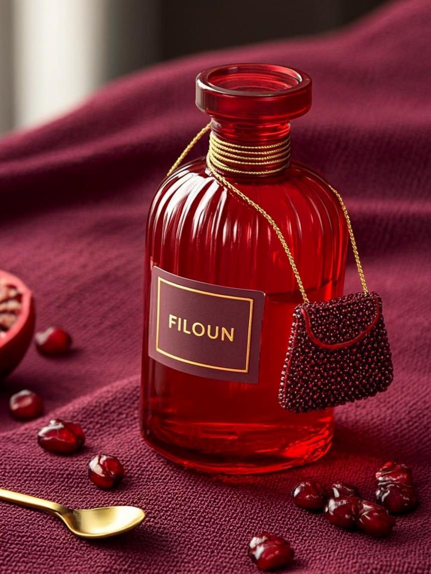 flacon poche rubis dore
