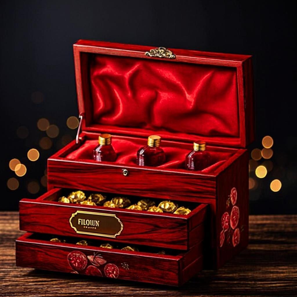 coffret bois grenades royales