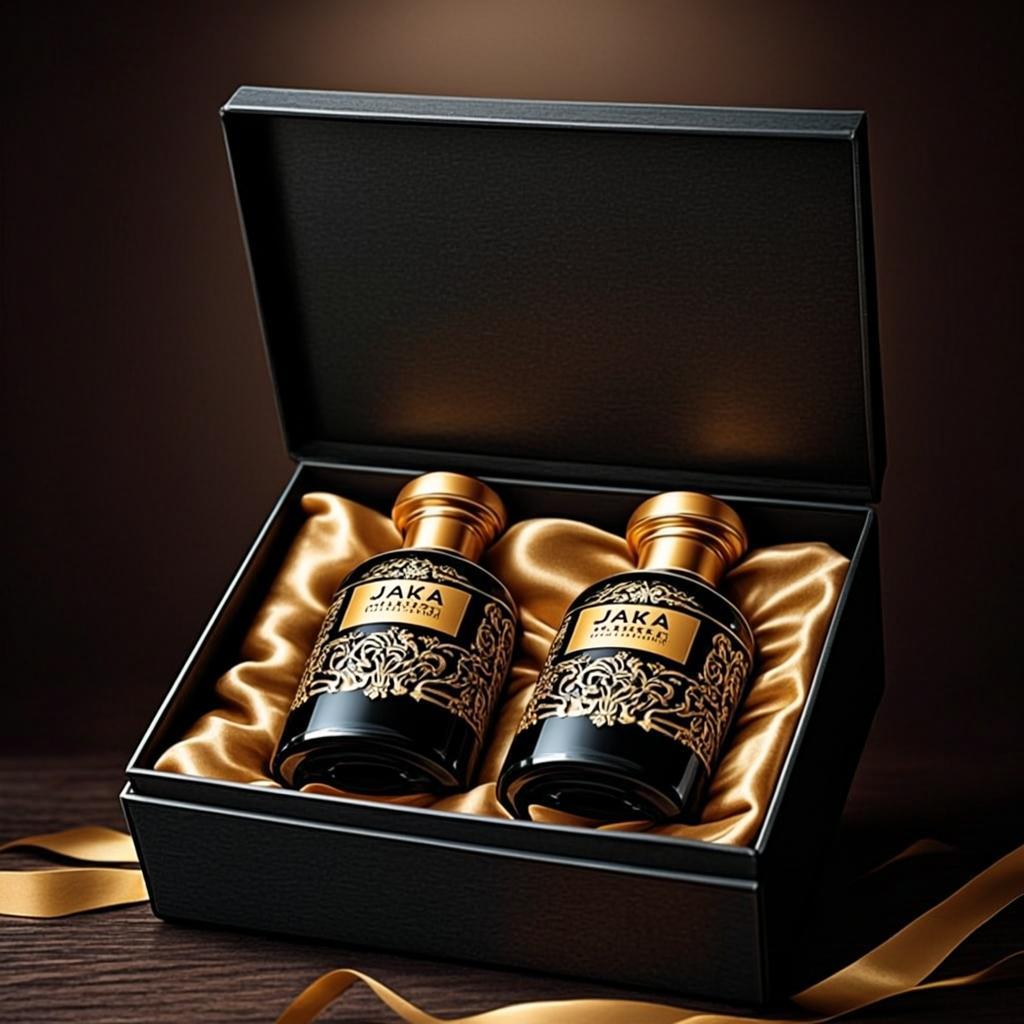 coffret noir velours satin or