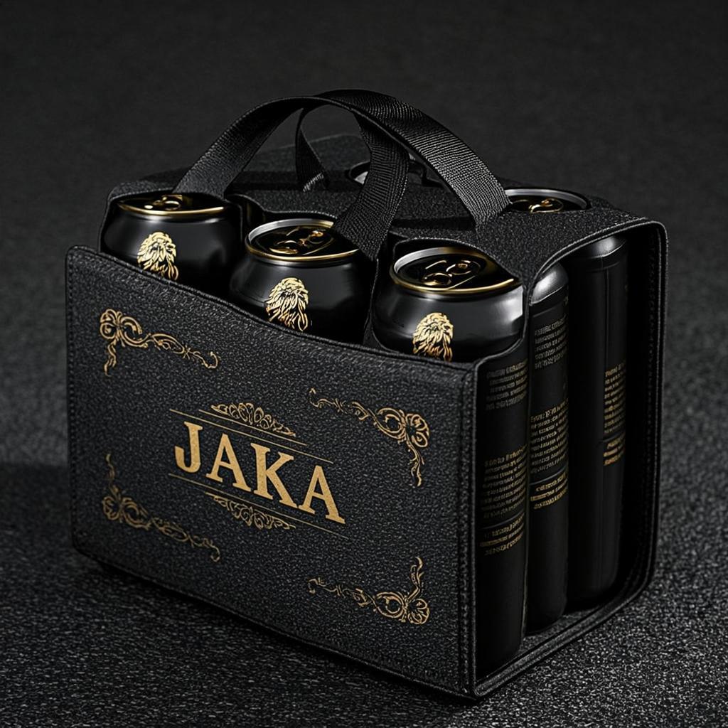 pack 6 canettes etui noir or