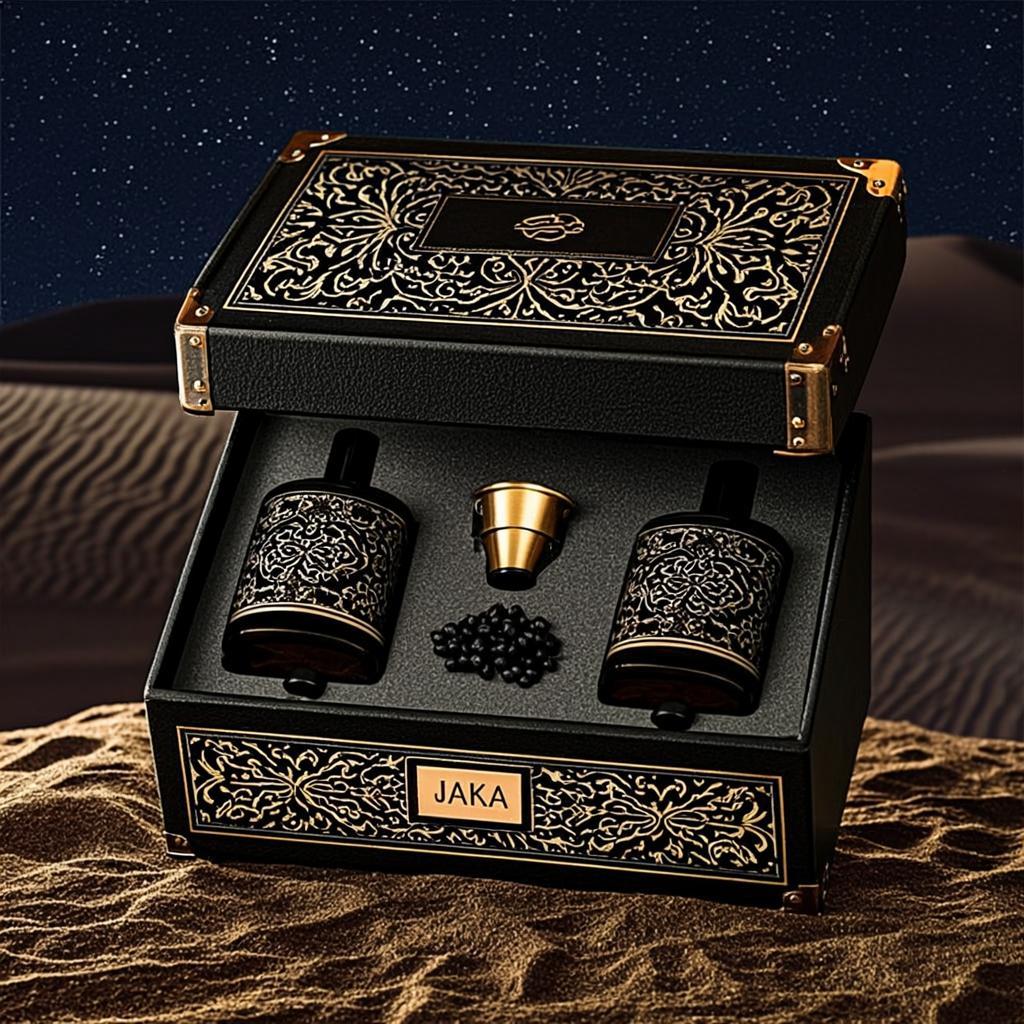 coffret cuir noir marquage or