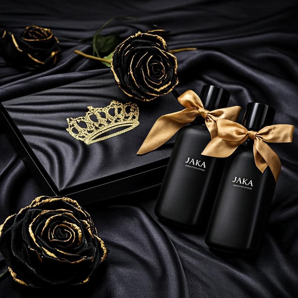 coffret noces satin noir or