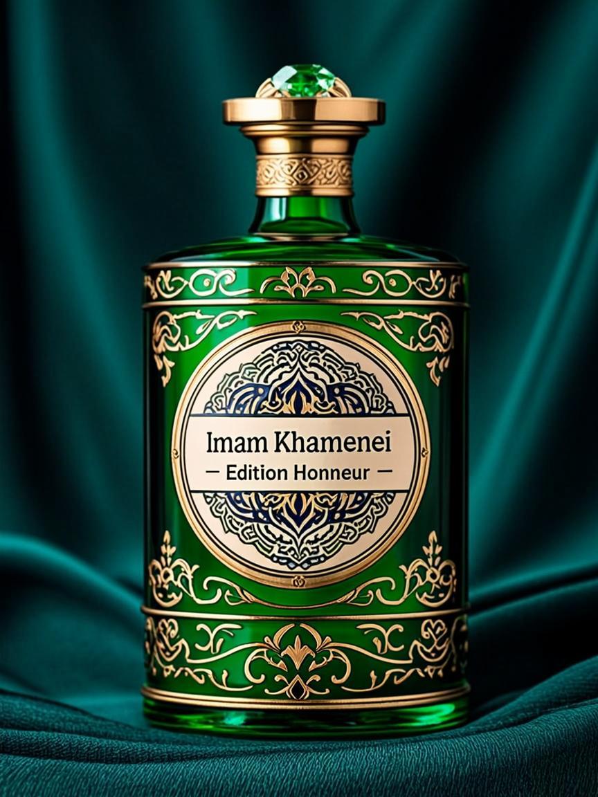 bouteille emeraude medailillon persan