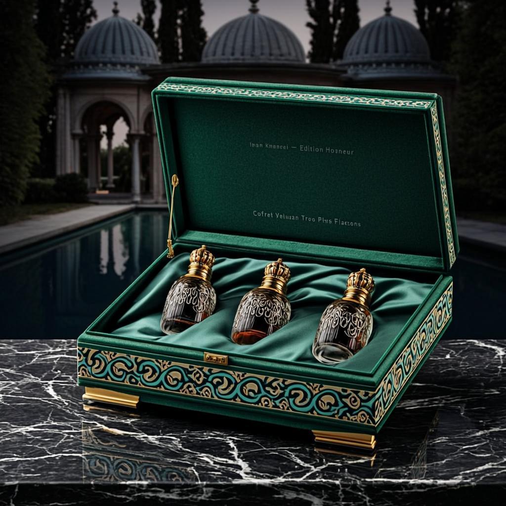 coffret velours persan trois flacons