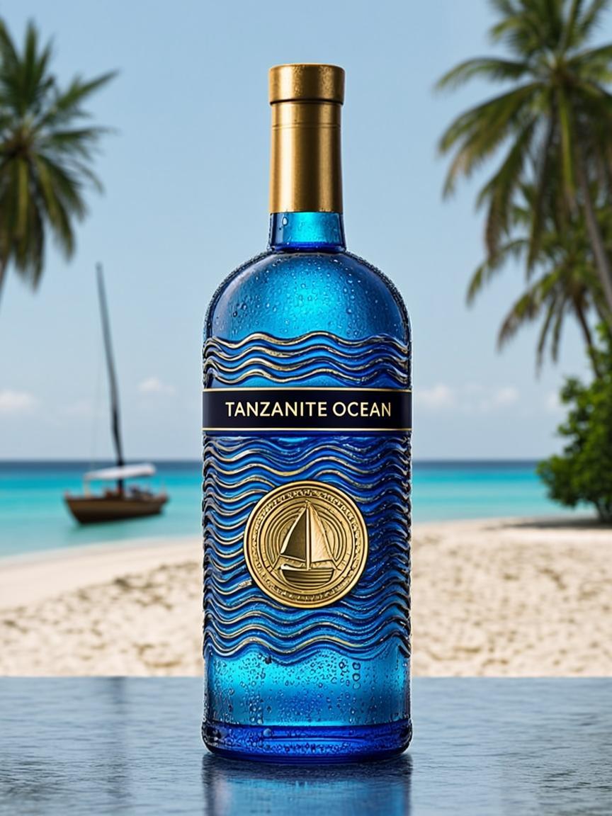 bouteille bleu profond dhow zanzibar